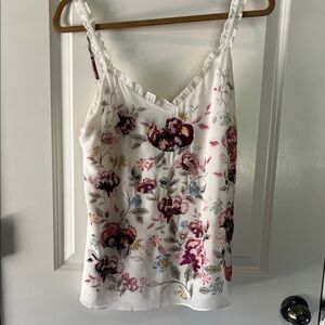 White House Black Market Floral Camisole - White and Purple